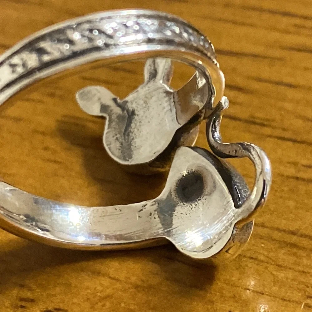 Turquoise Sterling Silver Cat Ring size 8 - Picture 4 of 4